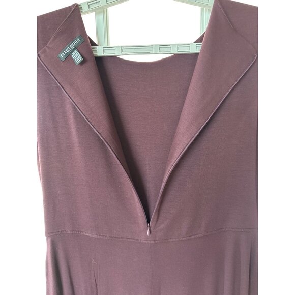 Eileen Fisher Bateau‎ Neck Wrap Jumpsuit Romper Cassis Jersey Size Small Petite - Picture 8 of 10